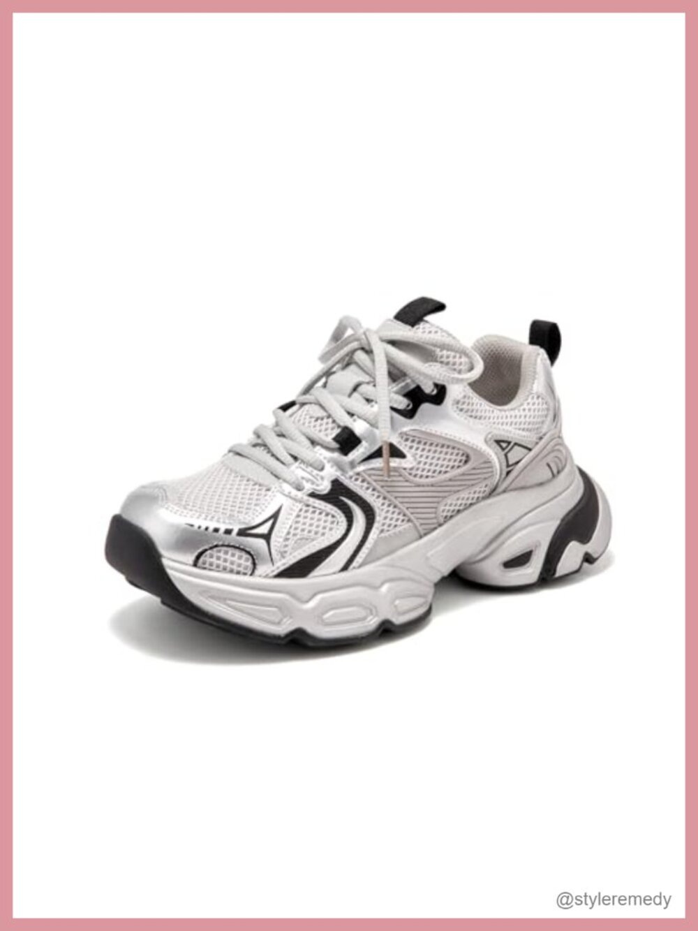 Women's Chunky Platform Sneakers Breathable Mesh Lace-up Wide Width Dad Shoes